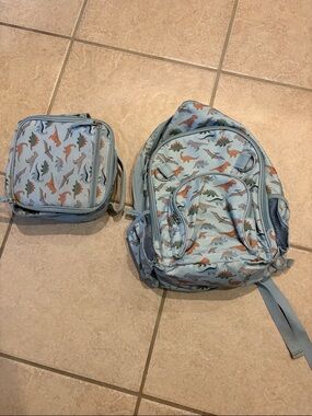 SweetHoney Light Blue Dinosaur Backpack & Lunch Bag Set